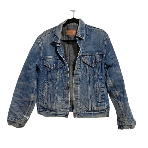 Levi's Other - Levis Trucker Jacket Mens 40 Vintage Distressed Blanket Lined Blue Jean Denim Bu